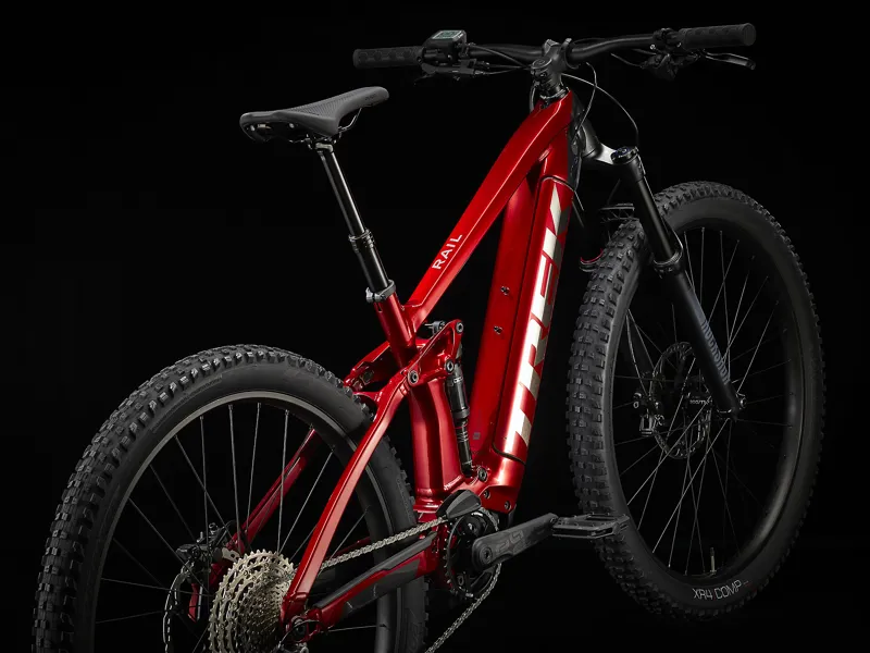 TREK Rail 5 Gen 2 625Wh Full Suspension Electric Bike in Crimson and Grey-1